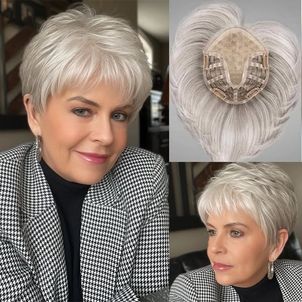HOT SALE🔥SHORT NATURAL HAIR TOPPERS With Bangs|From thin to thick in seconds