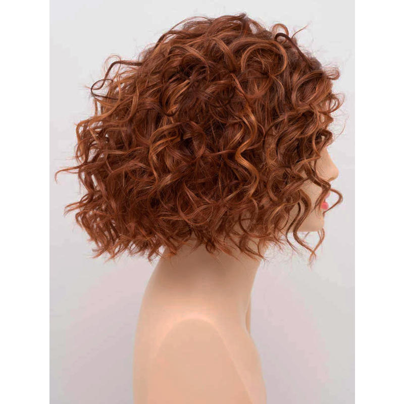 【HOT SALE】Short curly hair topper 2C | Natural and soft hair | 08-16 inch | 10 colors | Breathable Silk Base | Natural seamlike human scalp