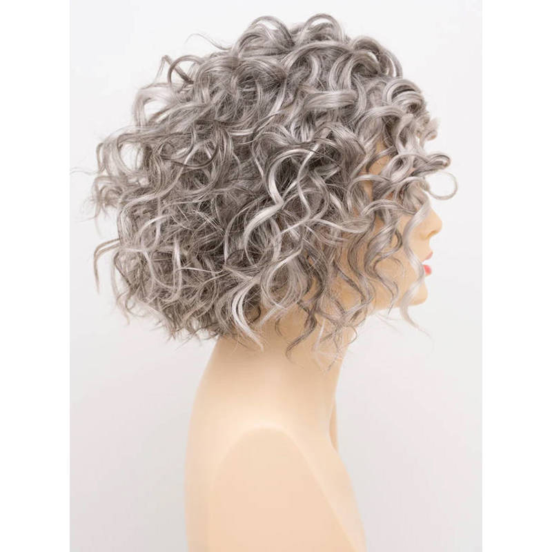 【HOT SALE】Short curly hair topper 2C | Natural and soft hair | 08-16 inch | 10 colors | Breathable Silk Base | Natural seamlike human scalp