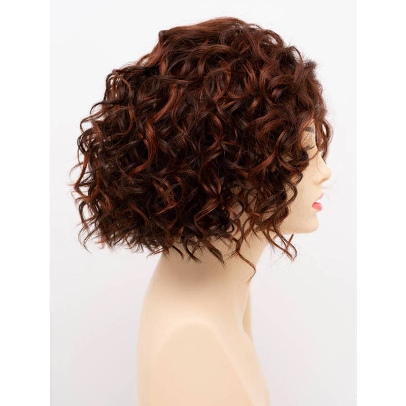 【HOT SALE】Short curly hair topper 2C | Natural and soft hair | 08-16 inch | 10 colors | Breathable Silk Base | Natural seamlike human scalp