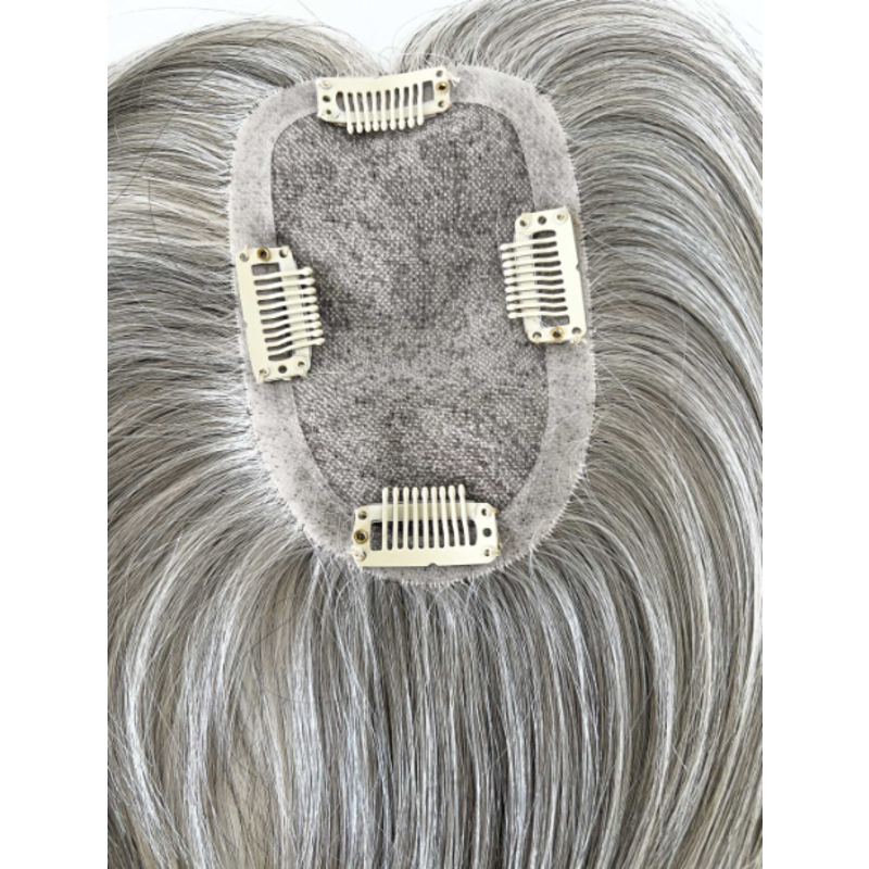 【HOT SALE】Short curly hair topper 2C | Natural and soft hair | 08-16 inch | 10 colors | Breathable Silk Base | Natural seamlike human scalp