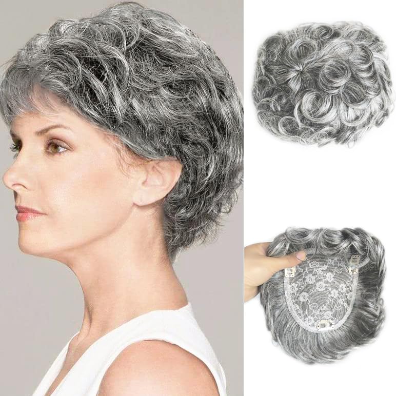Natural Curly Human Hair Topper for Women