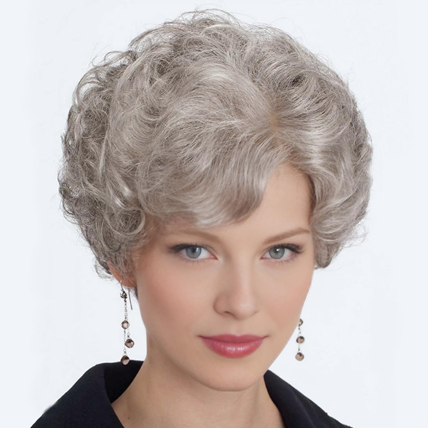 Pixie Cut Wigs for Women Highlight Wigs with Bangs Natural Hair Replacement Wig