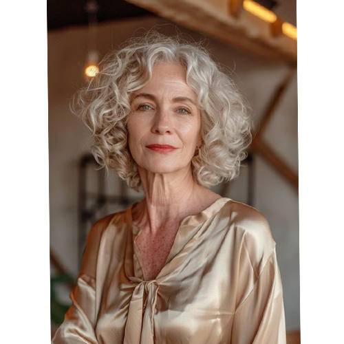 【HOT SALE】Short curly hair topper 2C | Natural and soft hair | 08-16 inch | 10 colors | Breathable Silk Base | Natural seamlike human scalp