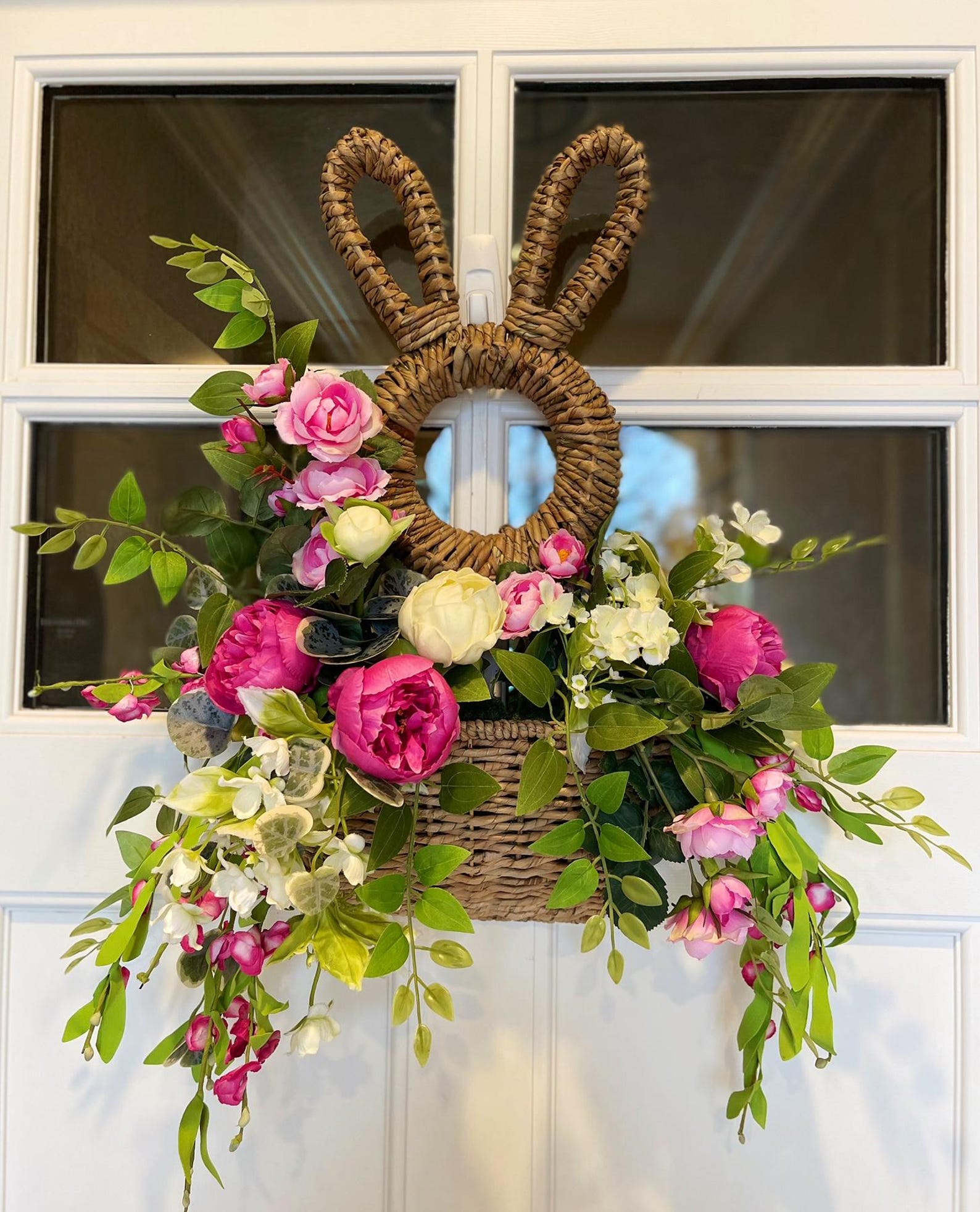 🔥Hot Sale🔥 - Bunny Basket Hanging Wall Pocket Spring Decor