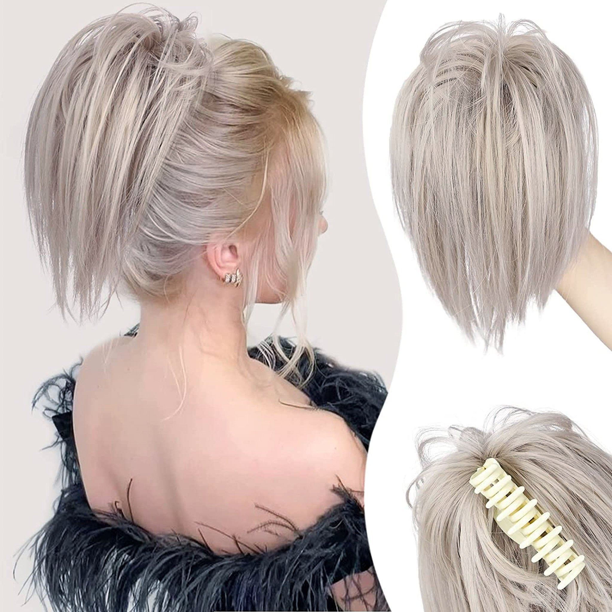 Messy ponytail clip extends hair - Bun Scrunchie For Women