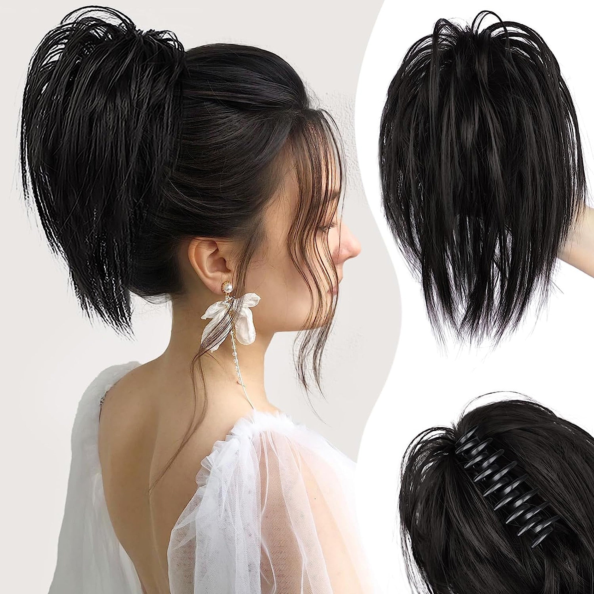Messy ponytail clip extends hair - Bun Scrunchie For Women
