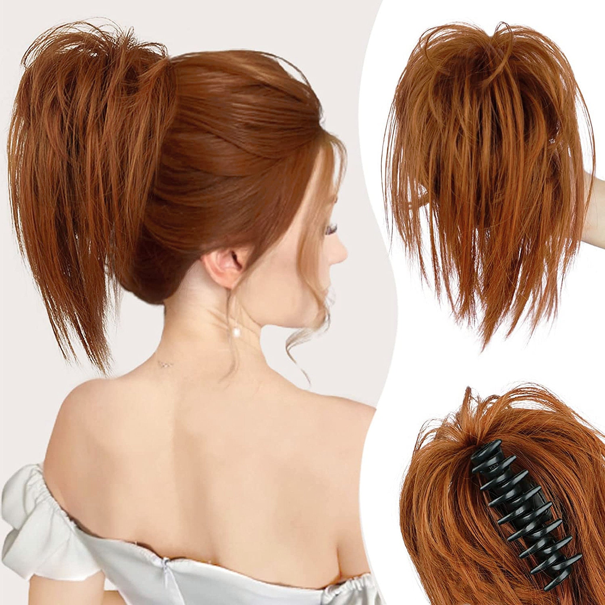 Messy ponytail clip extends hair - Bun Scrunchie For Women