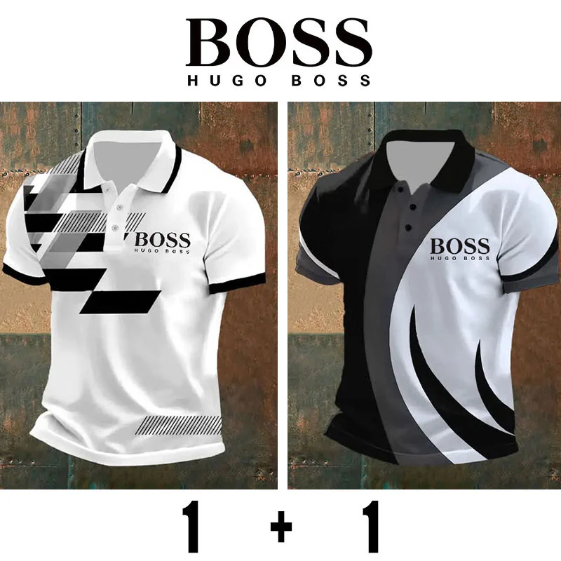 Camisa polo masculina BOSS®, pacote com 2 unidades #ADM41