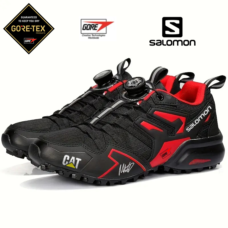 Wodoodporne buty trekkingowe GTX marki CAT i Salomon, wygodne i odporne na zużycie (limitowana edycja z autografem kierowcy F1)