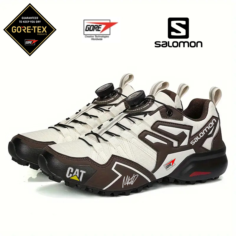 Wodoodporne buty trekkingowe GTX marki CAT i Salomon, wygodne i odporne na zużycie (limitowana edycja z autografem kierowcy F1)
