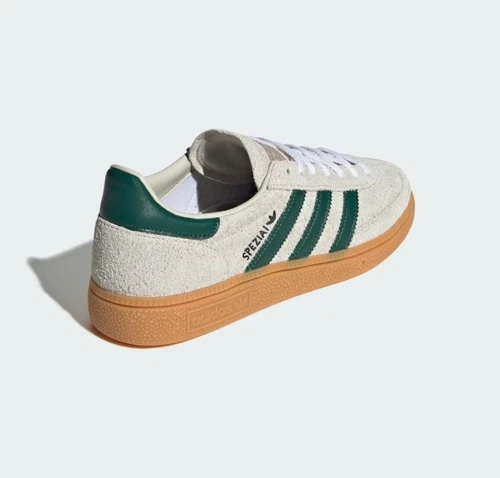 New Adidas Women's Handball Spezial Shoes - Alumina / Collegiate Green (JS0242) - Picture 5 of 8