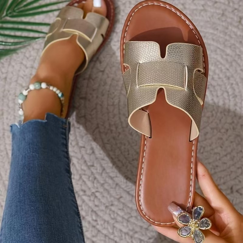 Damskie płaskie sandały ortopedyczne typu slip-on