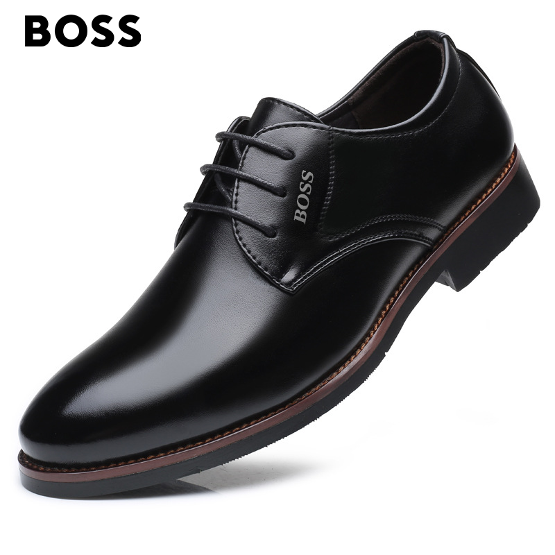 BOSS®Ręcznie szyte plus size business casual skórzane buty