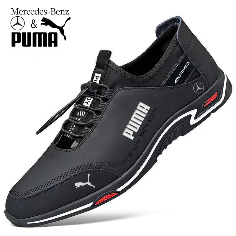 Sapatos-casuais masculinos de couro de bezerro PUMA®&AMG®