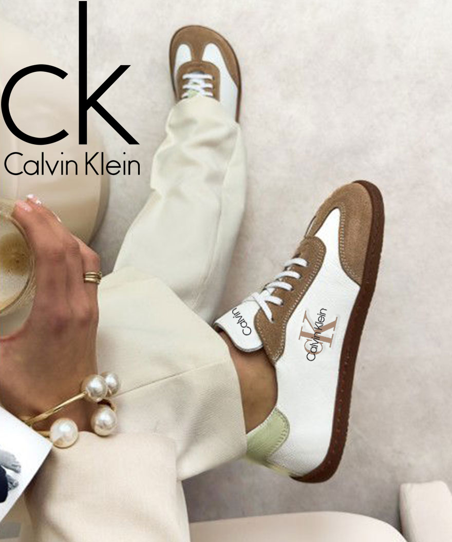 2025 Calvin Klein Trampki platformowe z naturalnej skóry