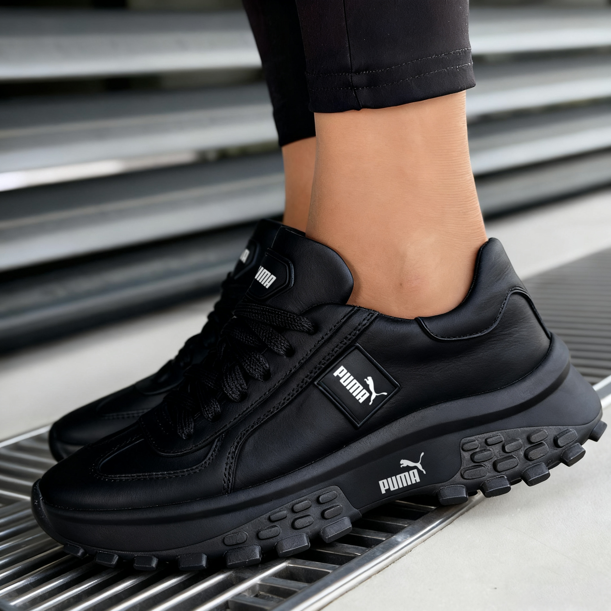 Puma Buty Damskie Białe z Skóry, Styl Retro z Wygodną Czarą Podeszwą