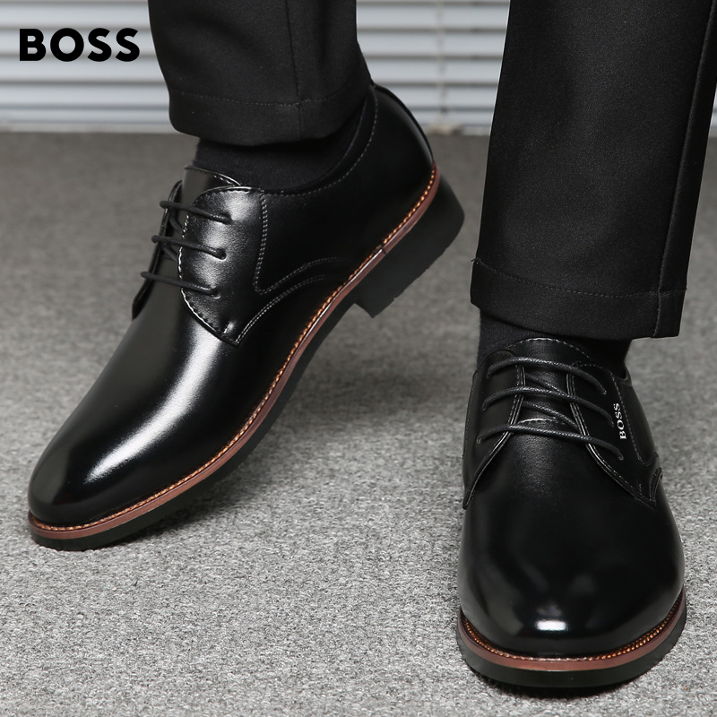 BOSS®Ręcznie szyte plus size business casual skórzane buty