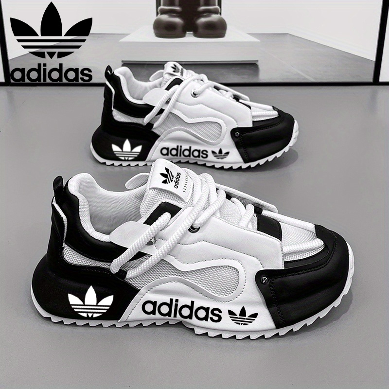 Męskie, lekkie, skórzane, modne trampki adidas, wygodne i swobodne