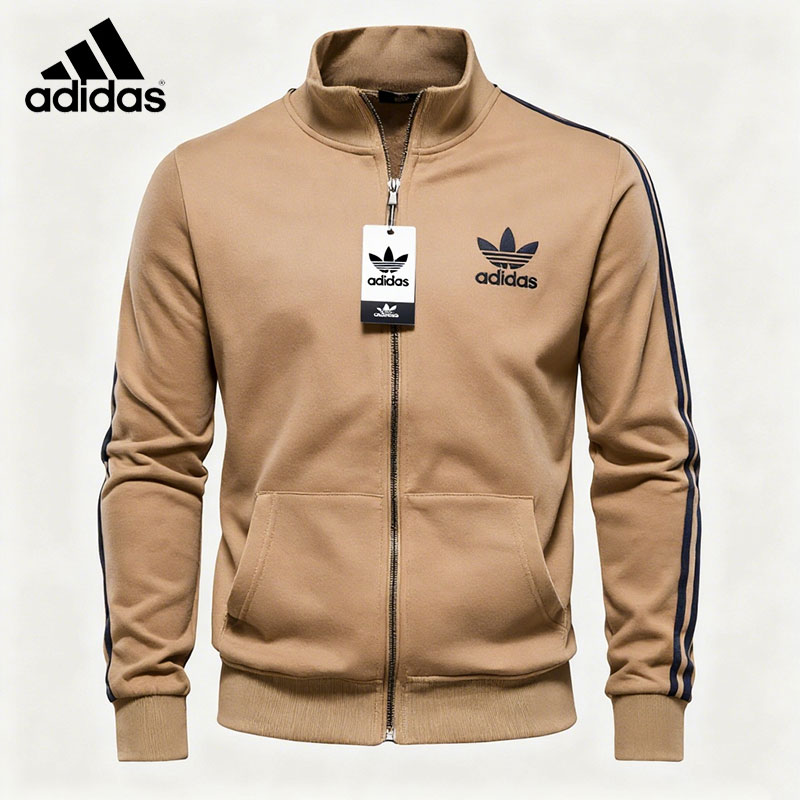 Klasyczna bluza Adidas ze stójką i zamkiem błyskawicznym, połączenie stylu retro z modą