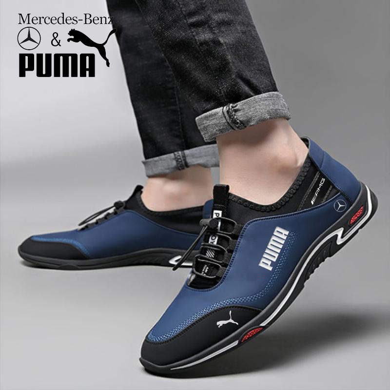 Sapatos-casuais masculinos de couro de bezerro PUMA®&AMG®