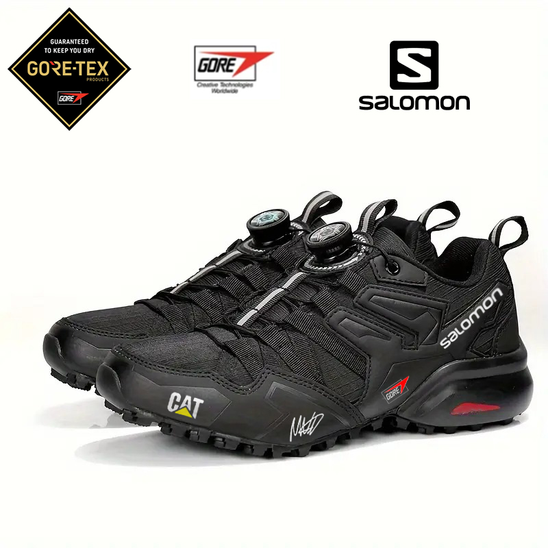 Wodoodporne buty trekkingowe GTX marki CAT i Salomon, wygodne i odporne na zużycie (limitowana edycja z autografem kierowcy F1)