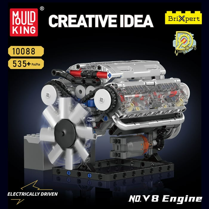 🚗Teach V8 fém mechanikus összeszerelés barkács autómotor modellkészlet (3 év garancia)