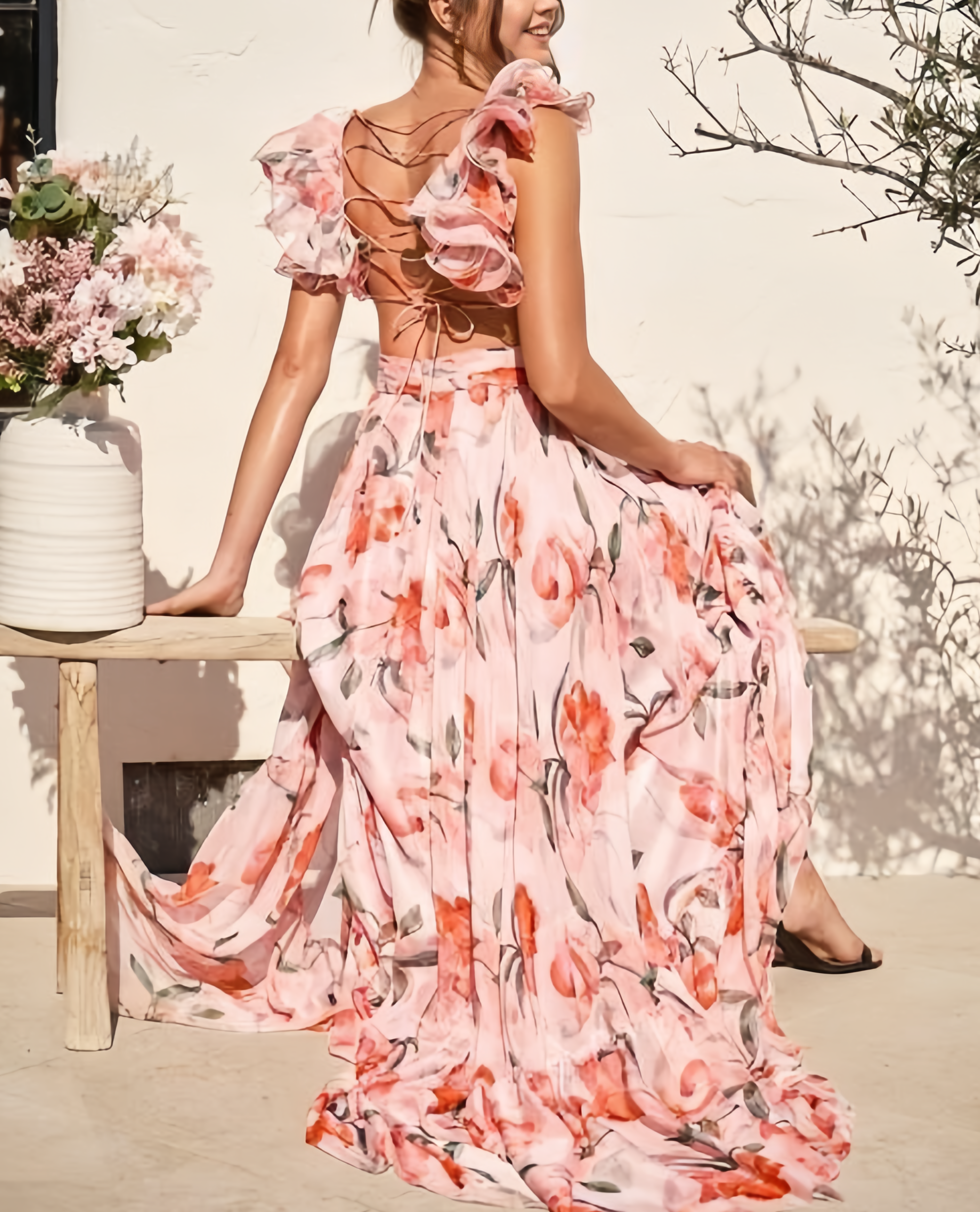 🍓Sexy and elegant sling pleated printed dress