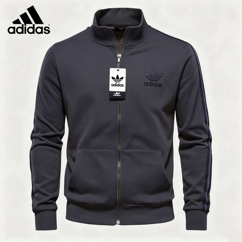 Klasyczna bluza Adidas ze stójką i zamkiem błyskawicznym, połączenie stylu retro z modą