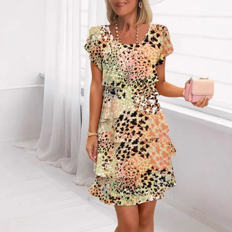 New fashion skirt with V-neck and short sleeves