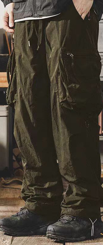 杰雷諾休閒褲男寬鬆ins高街潮牌山系工裝褲子男薄款戶外速乾褲男