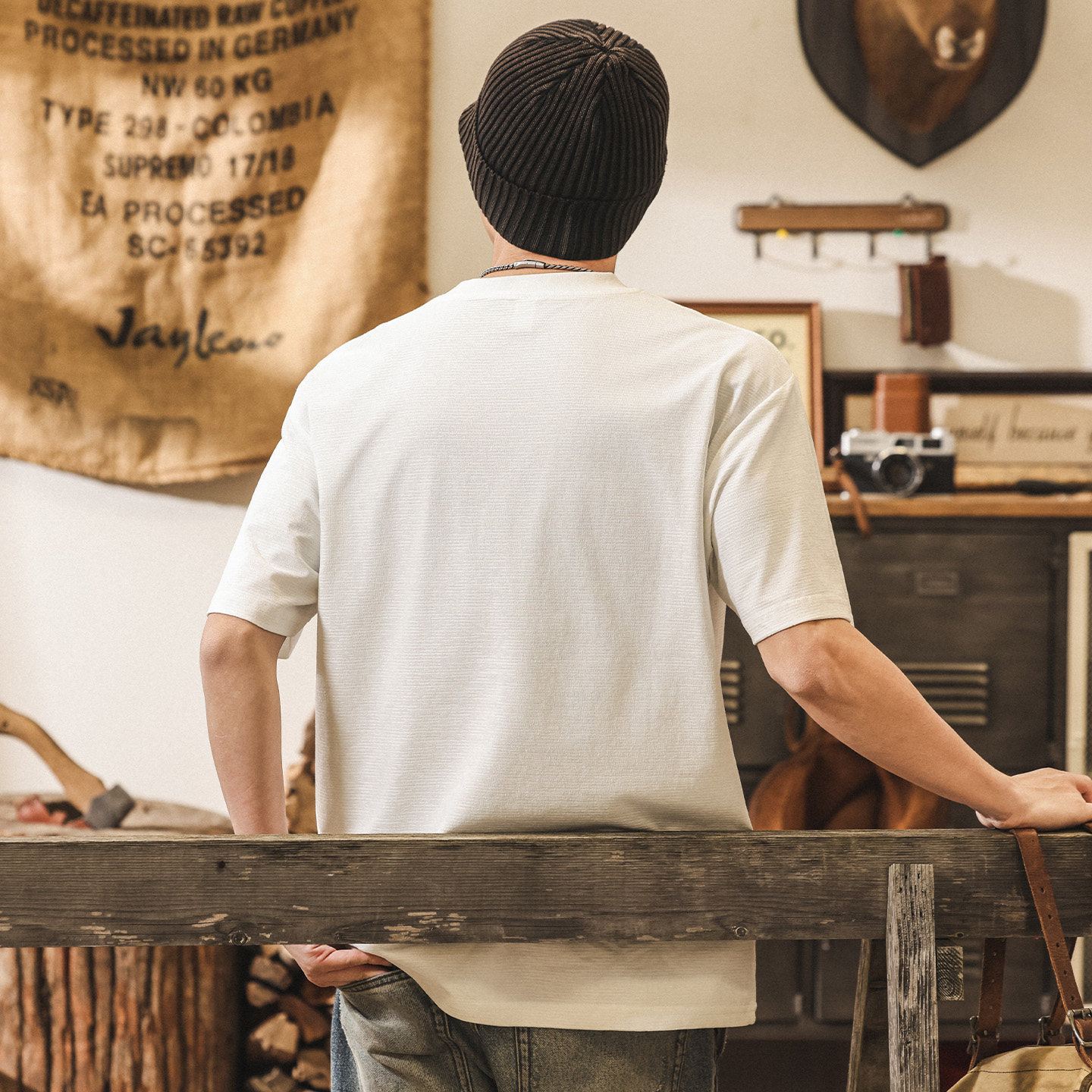美式復古男士T恤夏季短袖男2026新款潮流半袖男寬鬆白色男士上衣