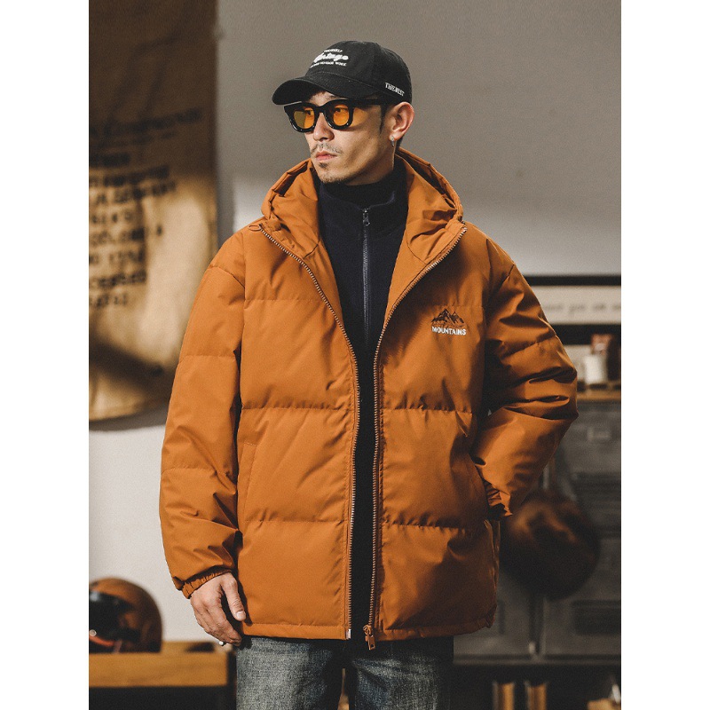 多巴胺輕薄羽絨服男冬季美式潮流高級感簡約保暖加厚服外套