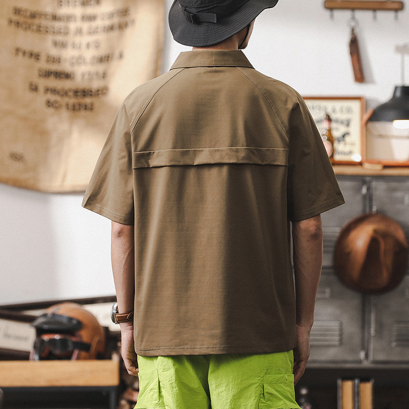 防紫外線UPF50 吸濕速乾T恤男短袖夏季戶外抗皺四面彈冰感POLO衫