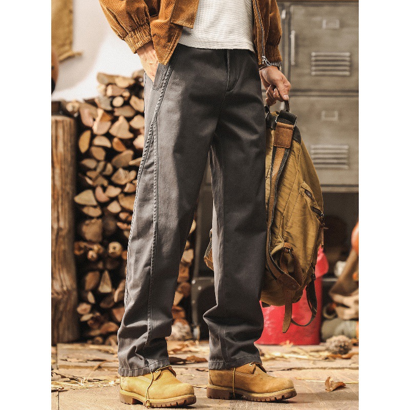 美式復古秋季工裝褲男2025新款寬鬆直筒潮牌褲子男春秋水洗休閒褲