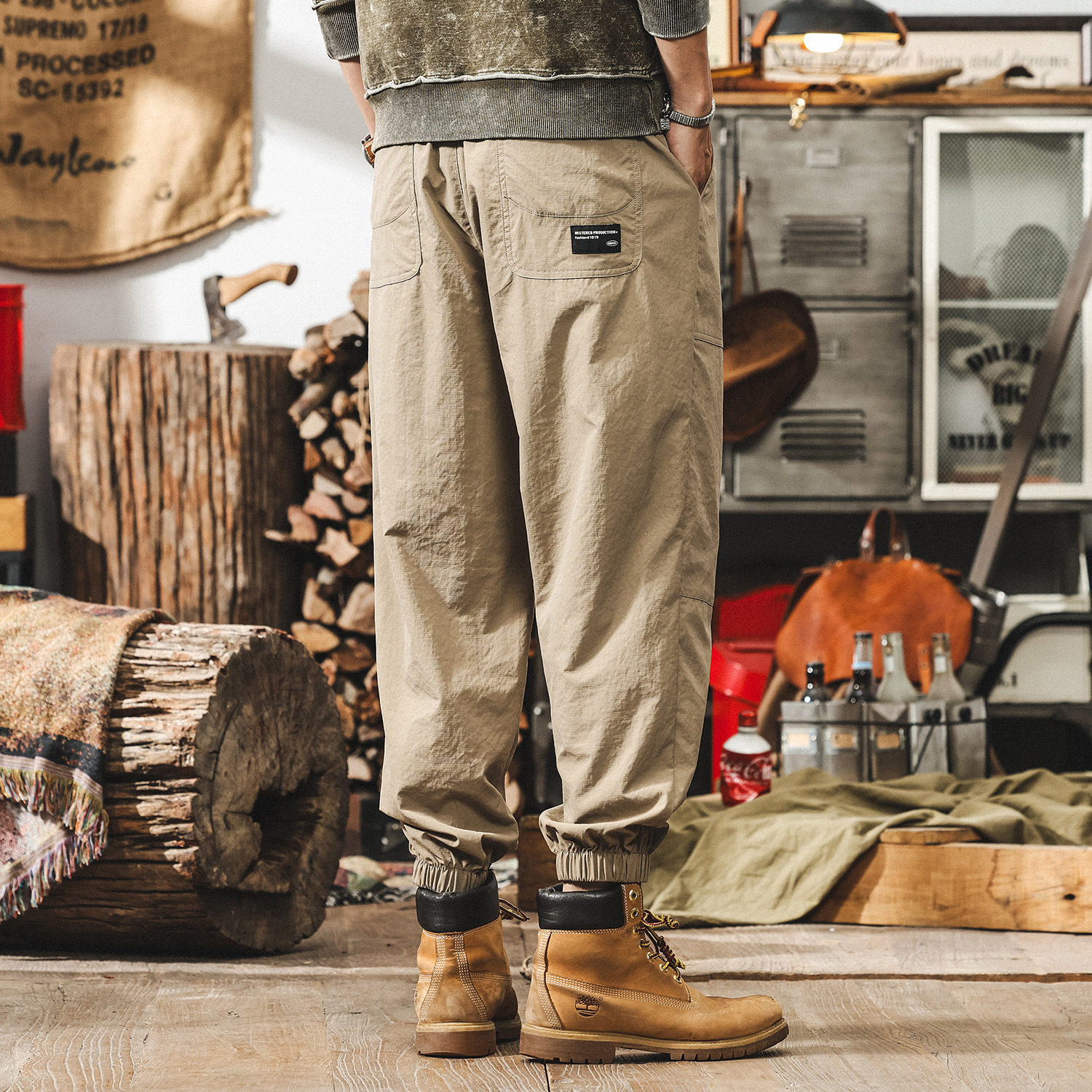 冰肌涼感夏季冰絲褲子男薄款寬鬆潮牌城市通勤美式戶外速干休閒褲