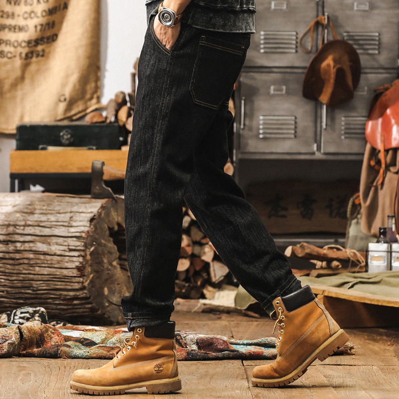 杰雷諾活性染環保固色牛仔褲男秋季2024新款彈力直筒男士休閒褲子