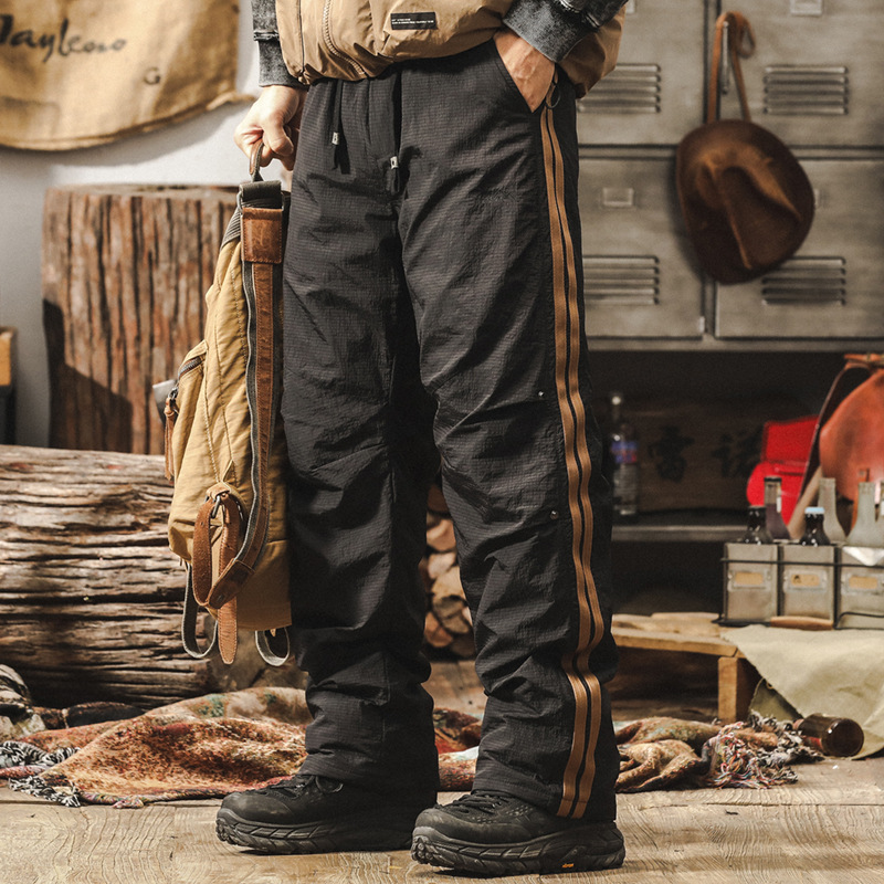 美式戶外登山滑雪羽絨褲男冬季加厚保暖衝鋒傘兵褲機能休閒工裝褲