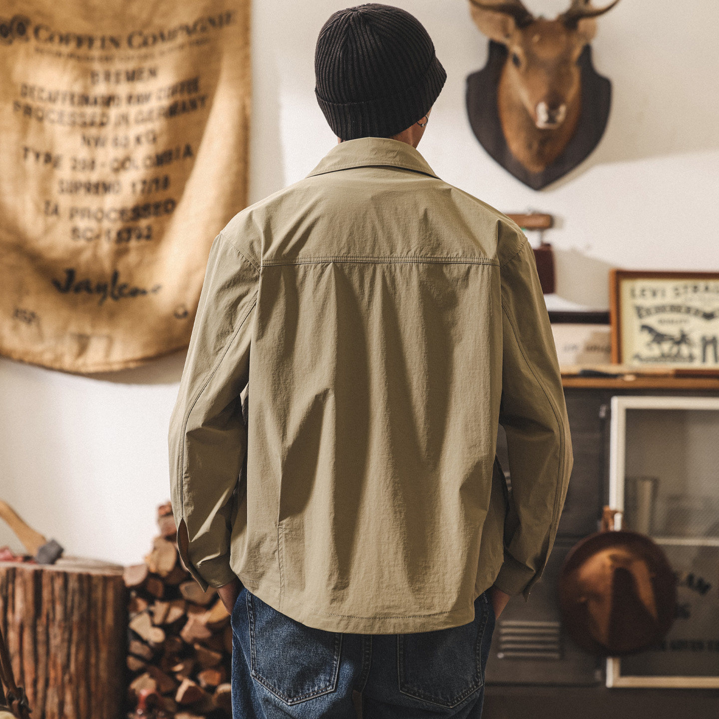 美式復古戶外速幹工裝襯衫男春季潮牌2026新款長袖襯衣男薄款外套