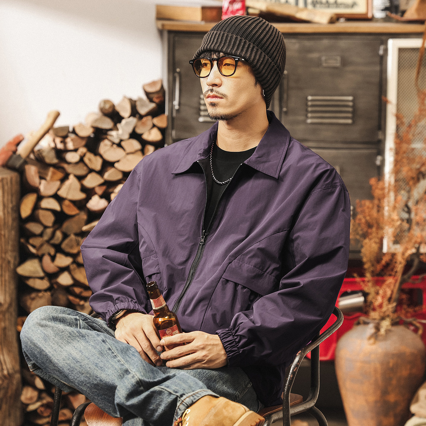 雙面穿美式復古戶外三防衝鋒衣外套男春季新款城市通勤教練夾克男