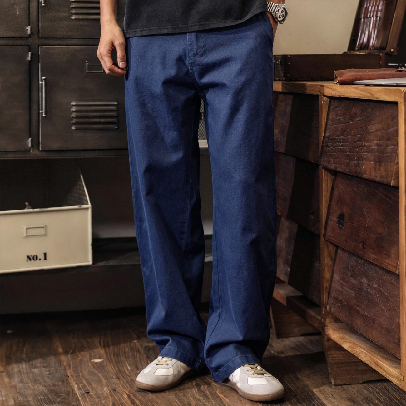 萊賽爾直筒男士休閒褲春季薄款工裝褲子男2026新款潮牌寬鬆長褲男