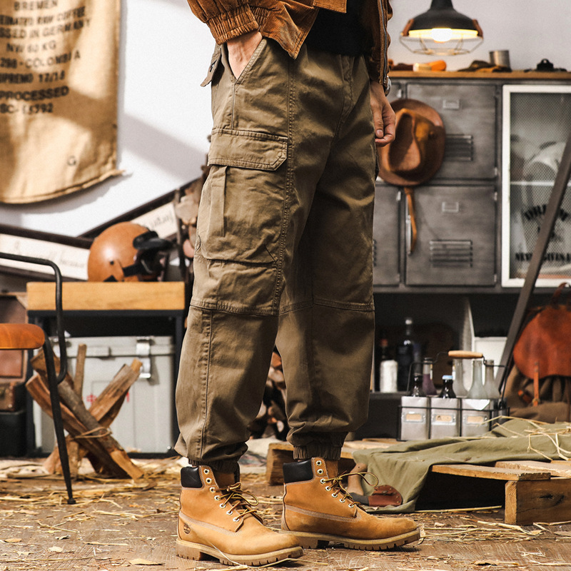 杰雷諾美式復古工裝褲子男款秋季寬鬆直筒男士休閒褲潮牌闊腿男褲