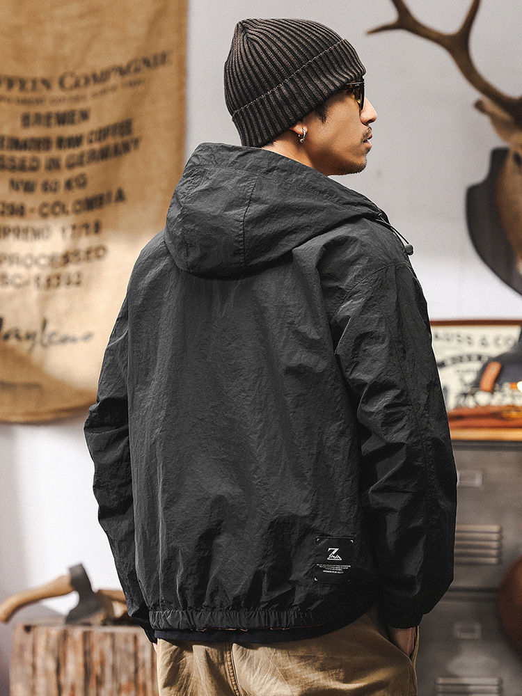 美式復古雙面穿戶外拒水春季外套男2025新款寬鬆機能風三防夾克男