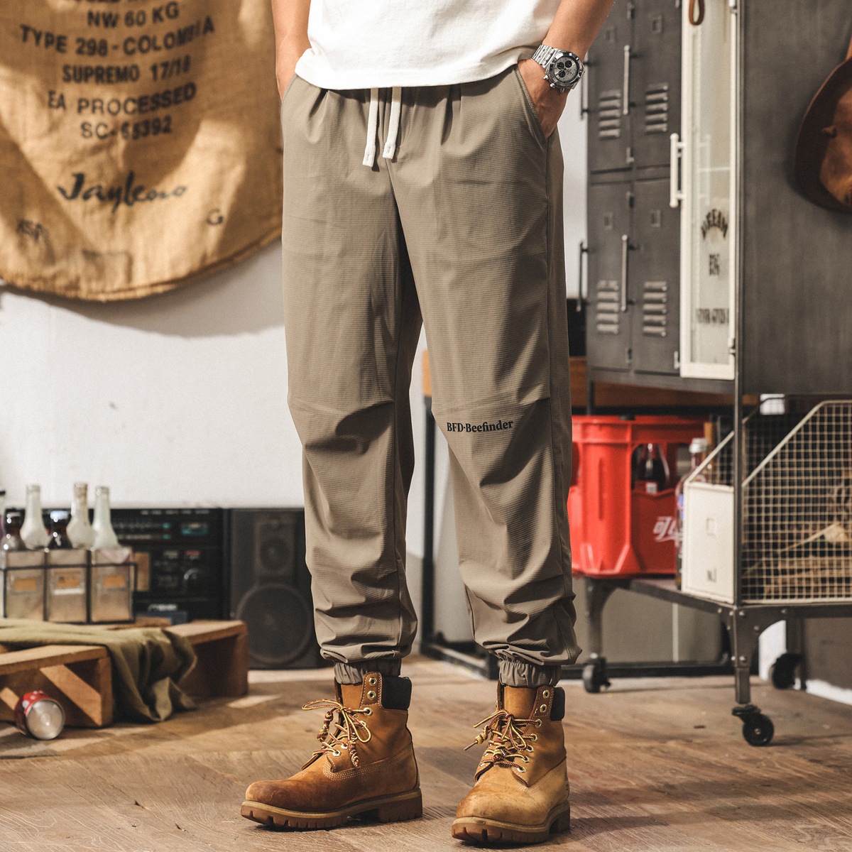 夏季薄款冰絲褲子男寬鬆2025新款運動速幹長褲男士哈倫束腳休閒褲