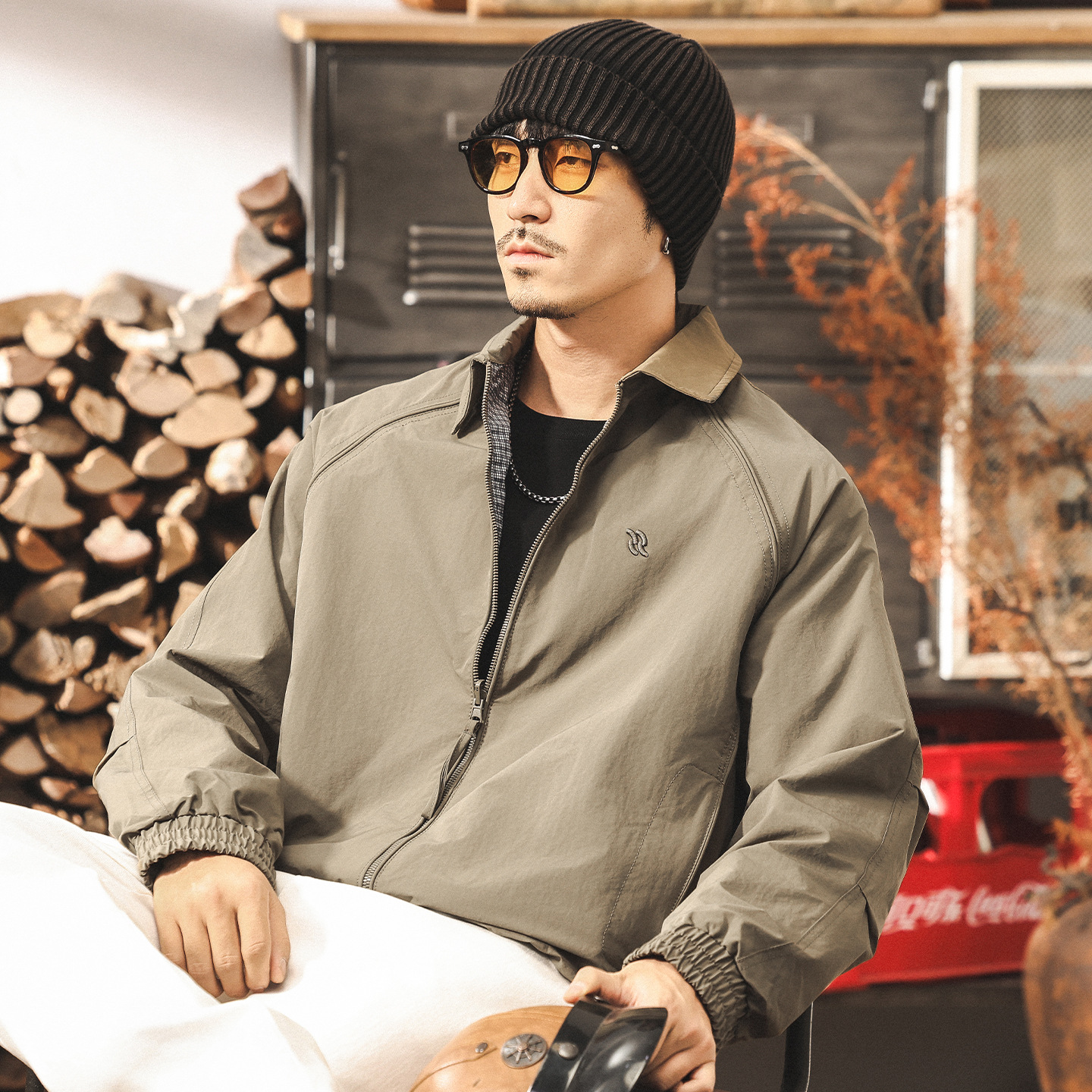 美式復古三防雙面穿夾克男秋季寬鬆2025新款教練老錢風外套男春秋