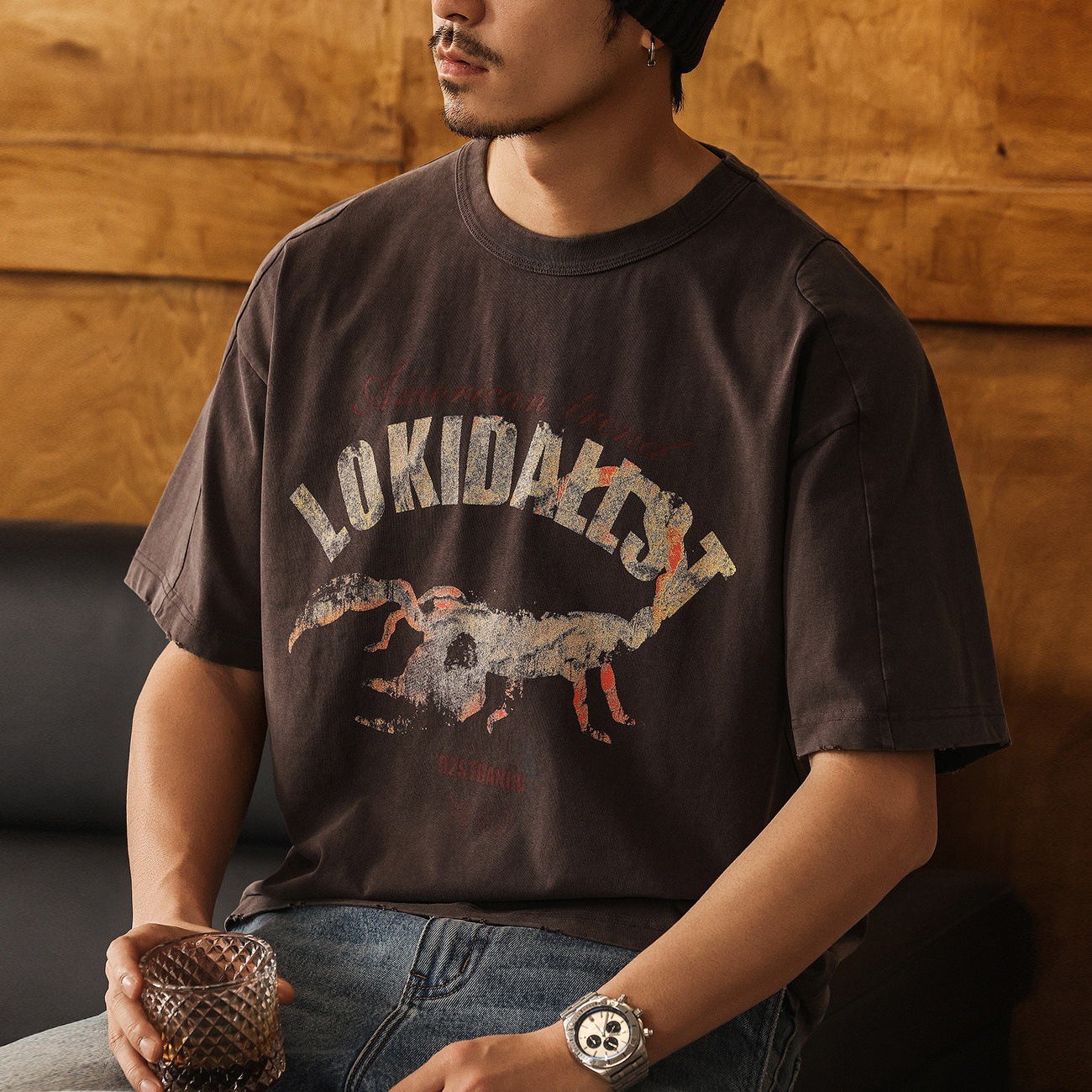 美式復古水洗280g重磅T恤短袖男款夏季潮流新款寬鬆半袖男裝上衣