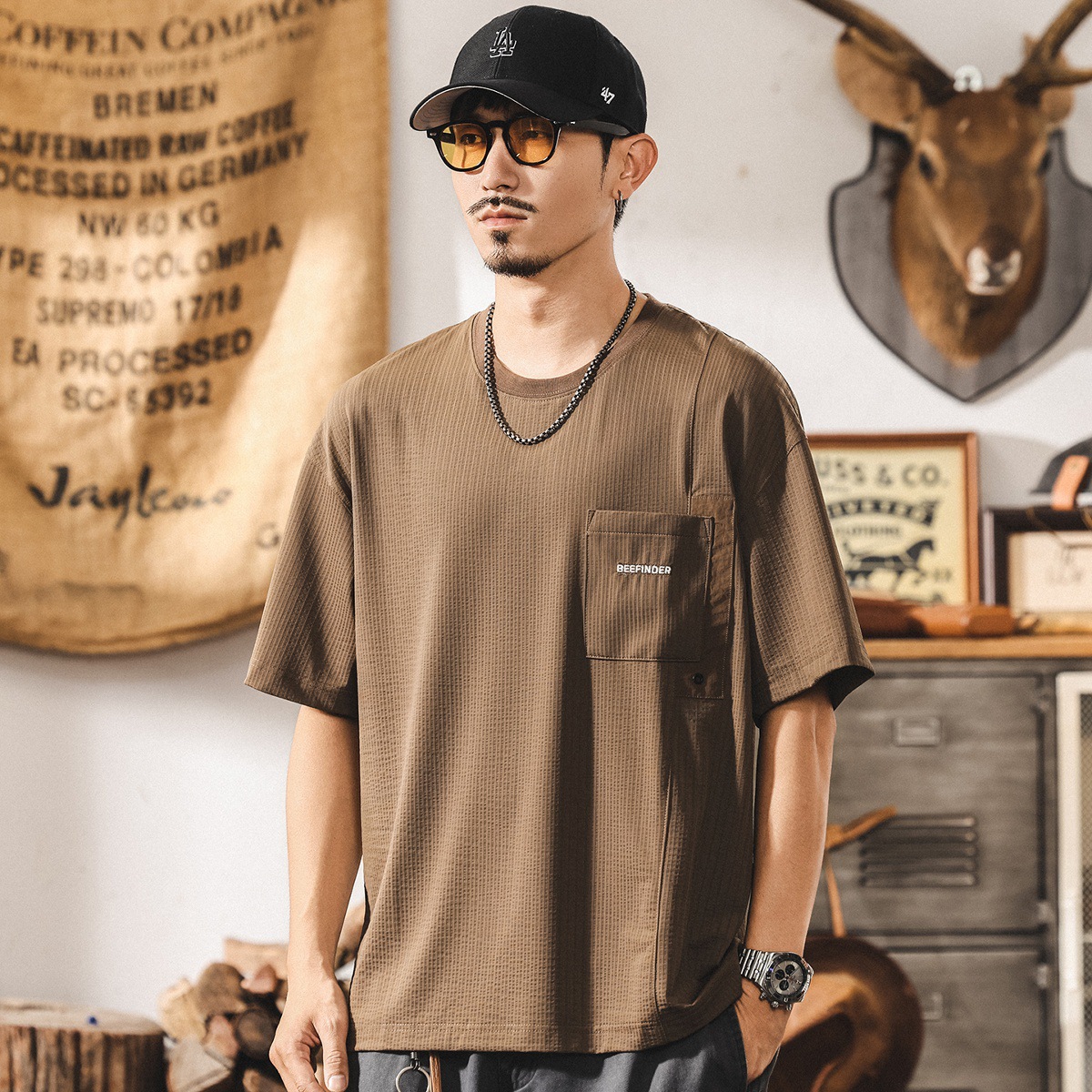 涼感冰絲t恤男短袖夏季新款運動速幹半袖體恤寬鬆大碼男士上衣潮