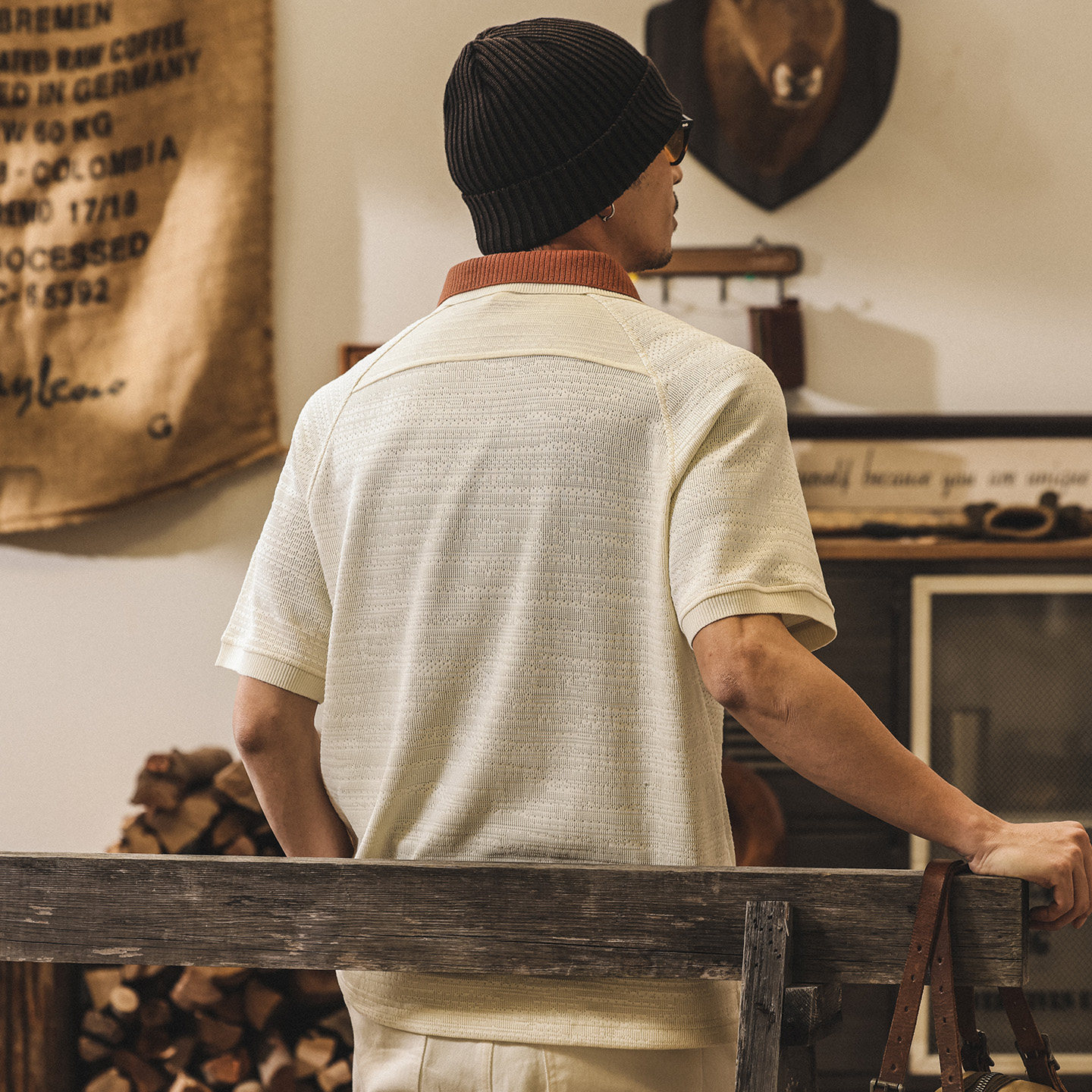 美式復古針織提花Polo衫短袖男夏季潮牌休閒假兩件T恤男寬鬆上衣