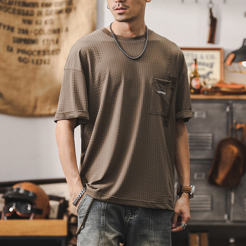 杰雷諾夏季薄款冰絲涼感T恤男短袖2024新款潮牌寬鬆大碼速乾T恤男