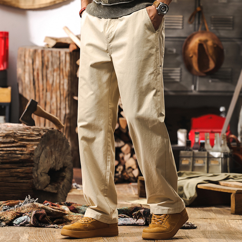 薄款工裝褲子男春季寬鬆直筒2025新款美式復古潮牌男士休閒褲子男